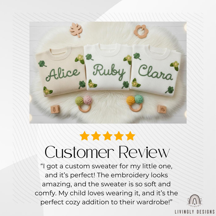 Personalized St Patrick's Day Shamrock & Flowers Sweater