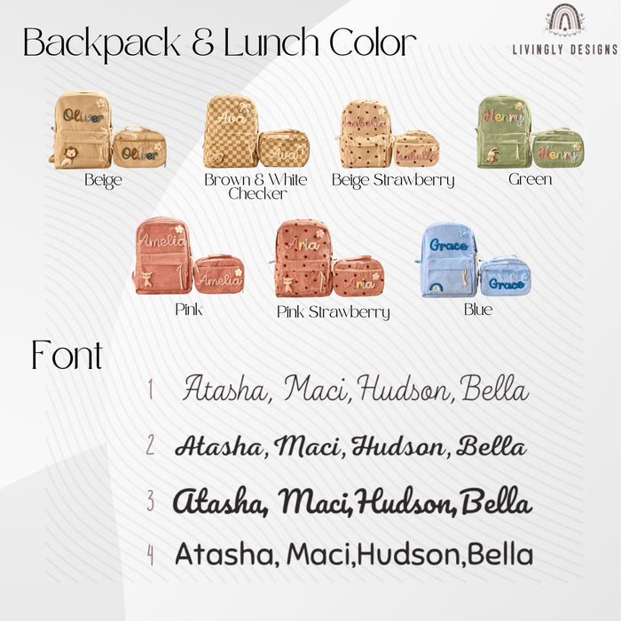 Custom Name Kids Lunch Bag & Backpack Set