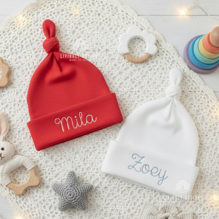 Personalized Baby Beanie Knot Hat