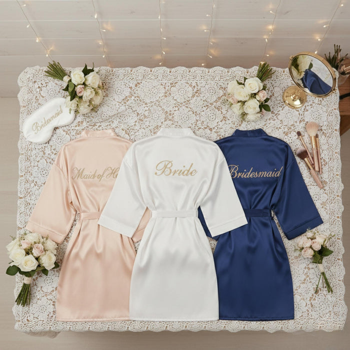 Personalized Name/Title Bridal Party Silk Robes