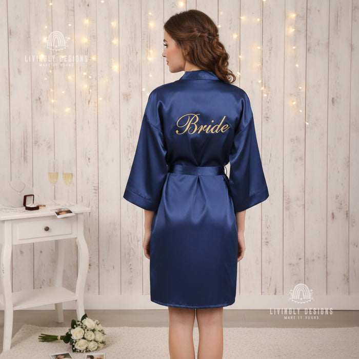 Personalized Name/Title Bridal Party Silk Robes