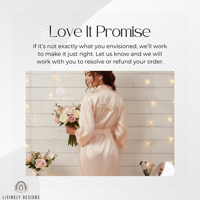 Personalized Name/Title Bridal Party Silk Robes