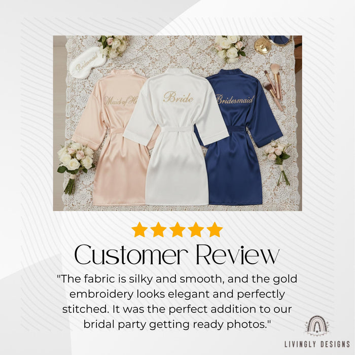 Personalized Name/Title Bridal Party Silk Robes