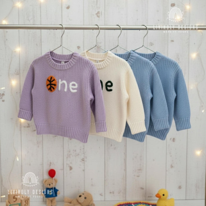 Personalized Birthday Sweater with Basketball Detail