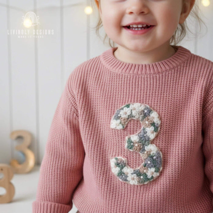 Custom Birthday Floral Number Embroidered Baby Jumper