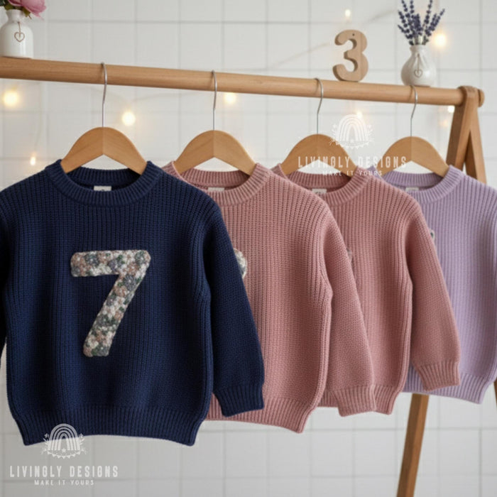 Custom Birthday Floral Number Embroidered Baby Jumper