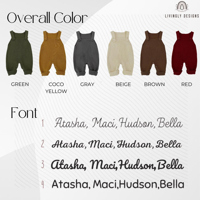 Personalized Knit Baby Overalls: Custom Name Romper