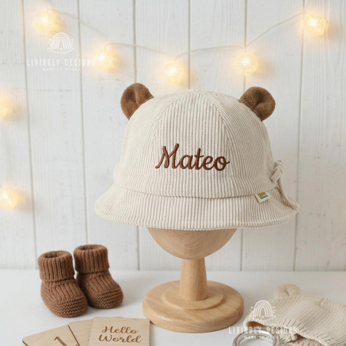 Personalized Name Toddler Cap with Ears: Kids Summer Hat
