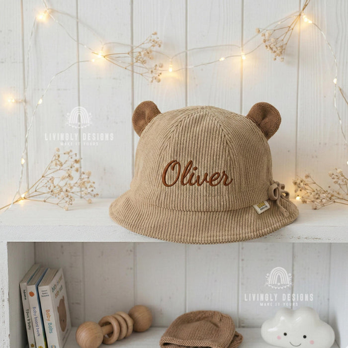 Personalized Name Toddler Cap with Ears: Kids Summer Hat