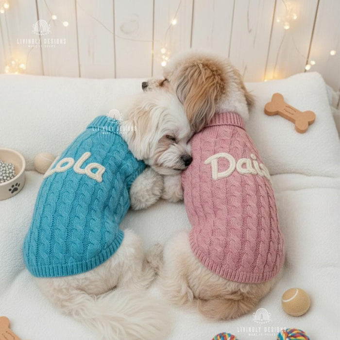 Personalized Knit Puppy Sweater for Small Dogs & Gifts