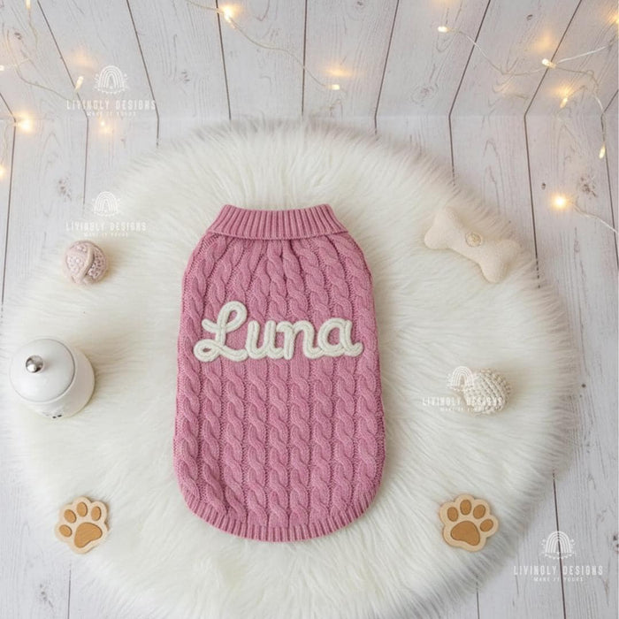 Personalized Knit Puppy Sweater for Small Dogs & Gifts