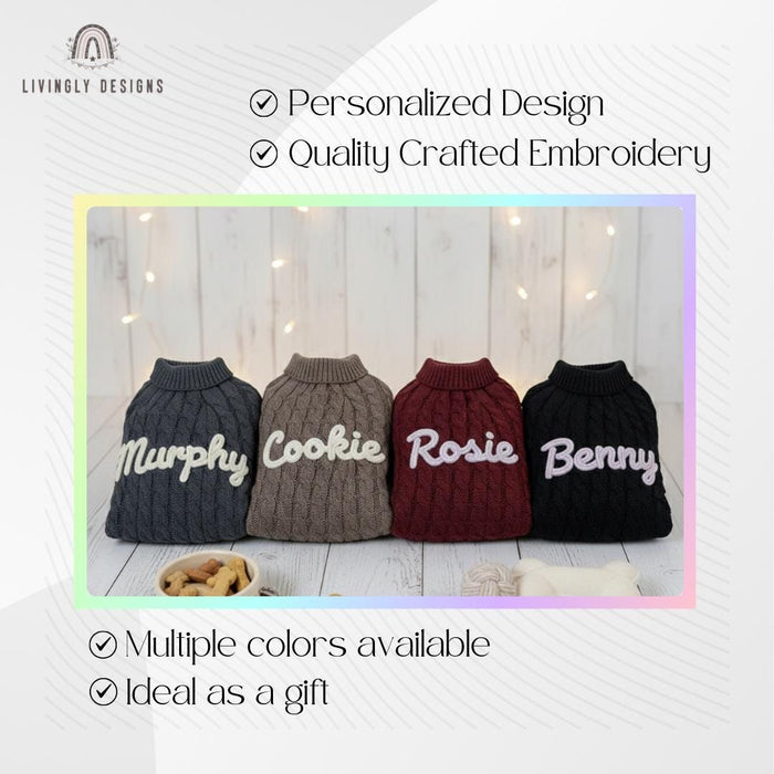 Personalized Knit Puppy Sweater for Small Dogs & Gifts