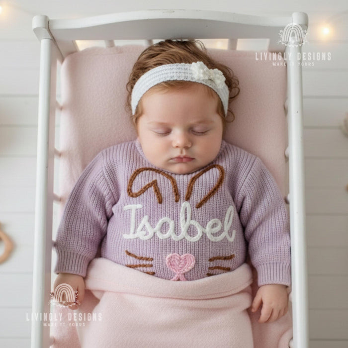 Custom Name Easter Sweater with Bunny