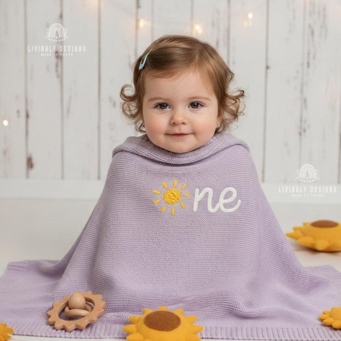 Custom Sun Milestone Baby Blanket Newborn Keepsake