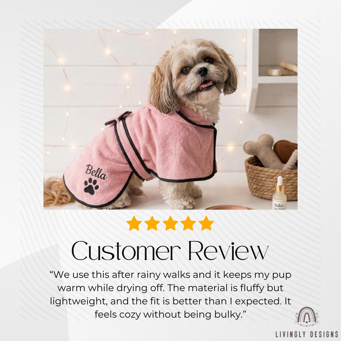 Custom Name Embroidered Bath Robe for Pets