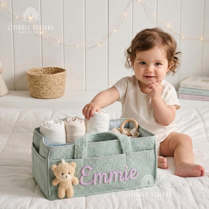 Custom Name Diaper Tote Bag with Handles