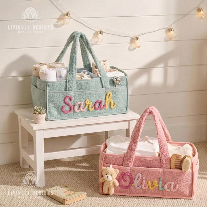 Custom Name Diaper Tote Bag with Handles