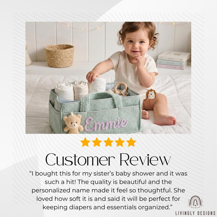 Custom Name Diaper Tote Bag with Handles