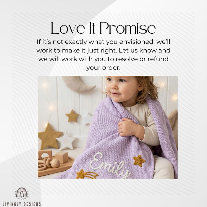 Personalized Shooting Star Knit Baby Blanket