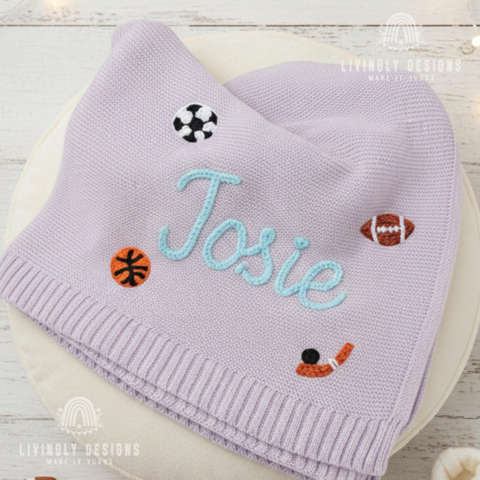 Personalized Strawberry Baby Blanket with Custom Embroidered Name