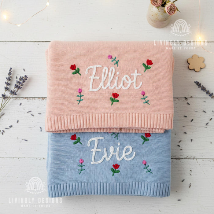 Personalized Safari Animal Baby Blanket