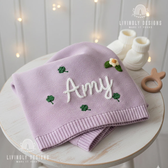 Personalized Daisy Baby Blanket Floral Newborn Gift