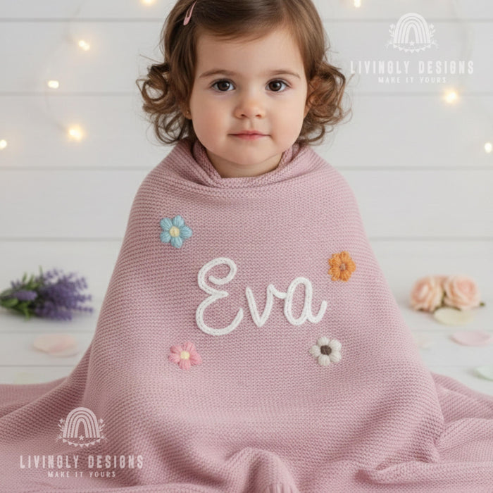 Personalized Bee Baby Blanket with Bee & Dragonfly