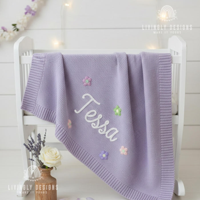 Personalized Bee Baby Blanket with Bee & Dragonfly
