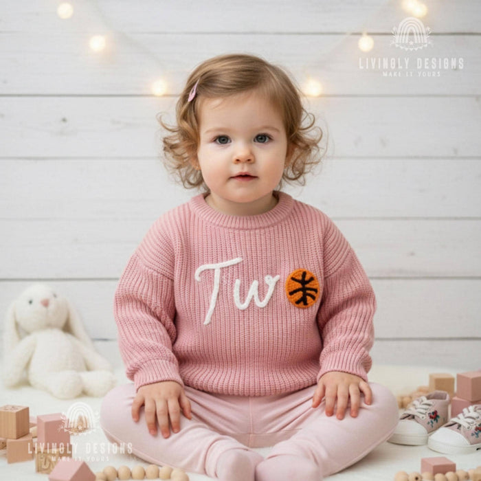 Personalized Birthday Sweater with Basketball Detail