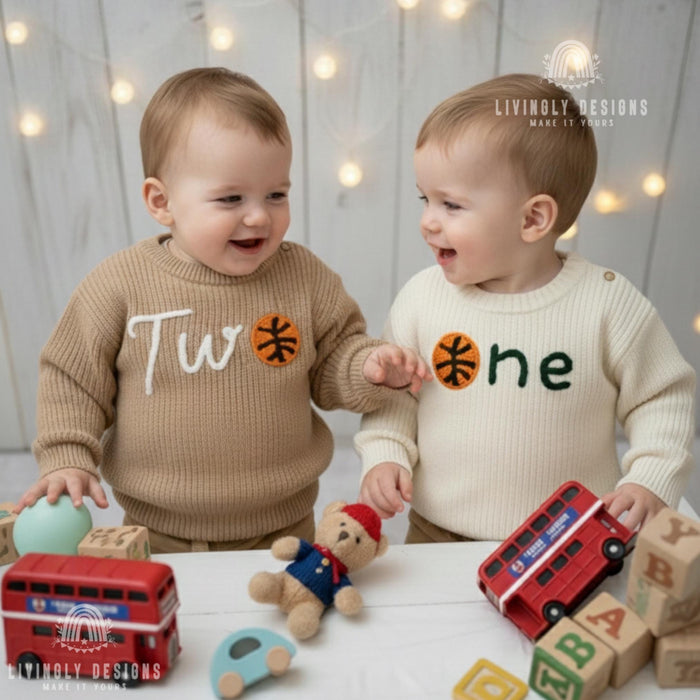 Personalized Birthday Sweater with Basketball Detail