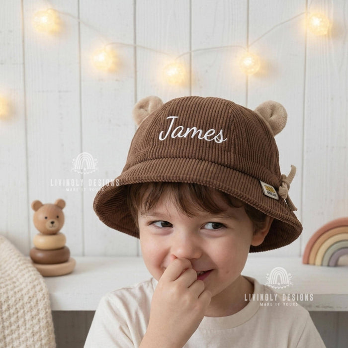 Personalized Name Toddler Cap with Ears: Kids Summer Hat