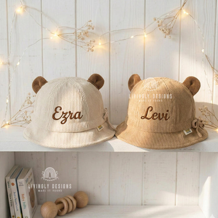 Personalized Name Toddler Cap with Ears: Kids Summer Hat