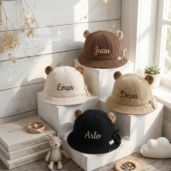 Personalized Name Toddler Cap with Ears: Kids Summer Hat