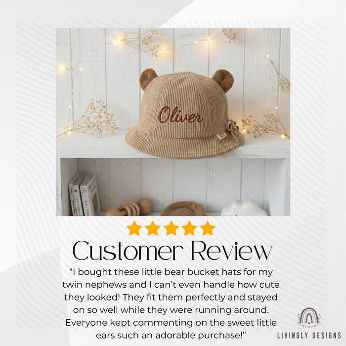 Personalized Name Toddler Cap with Ears: Kids Summer Hat