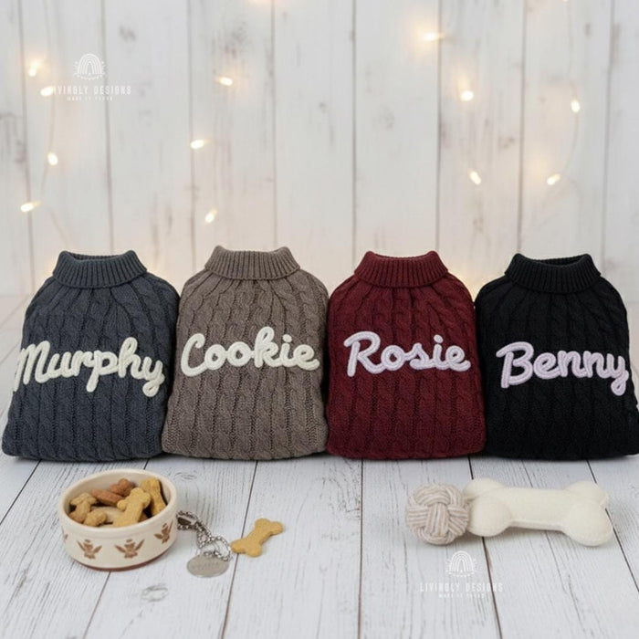 Personalized Knit Puppy Sweater for Small Dogs & Gifts