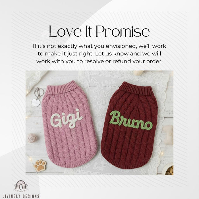 Personalized Knit Puppy Sweater for Small Dogs & Gifts