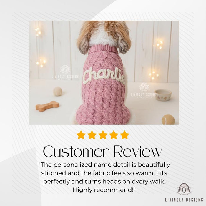 Personalized Knit Puppy Sweater for Small Dogs & Gifts
