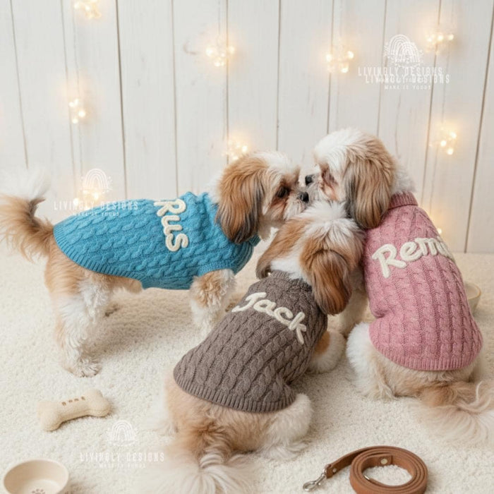 Personalized Knit Puppy Sweater for Small Dogs & Gifts