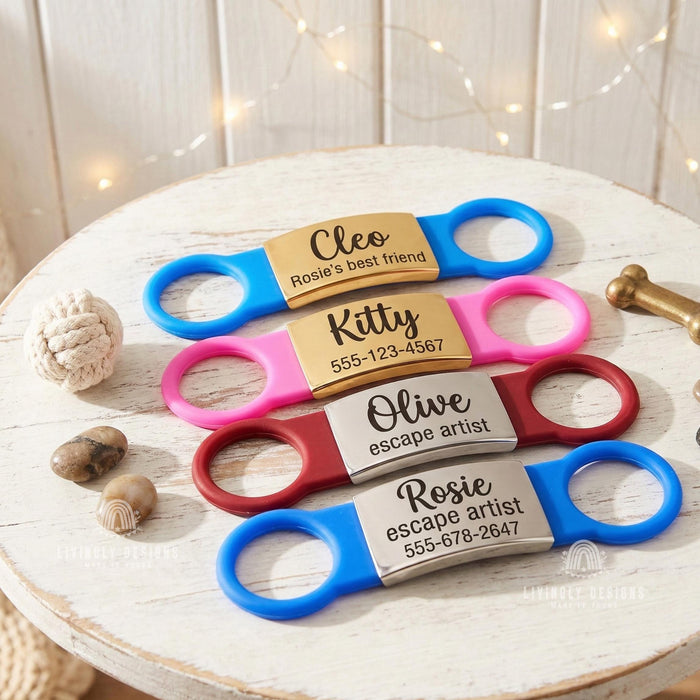 Personalized Dog ID Tag: Custom Engraved Collar Plate for Pets