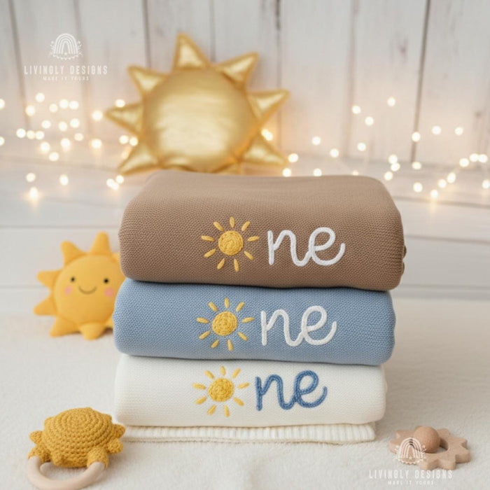 Custom Sun Milestone Baby Blanket Newborn Keepsake