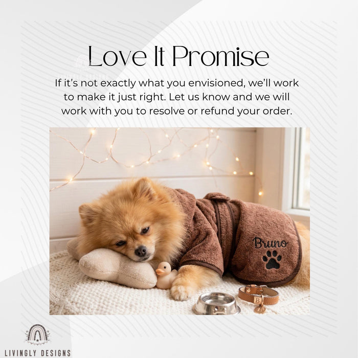 Custom Name Embroidered Bath Robe for Pets