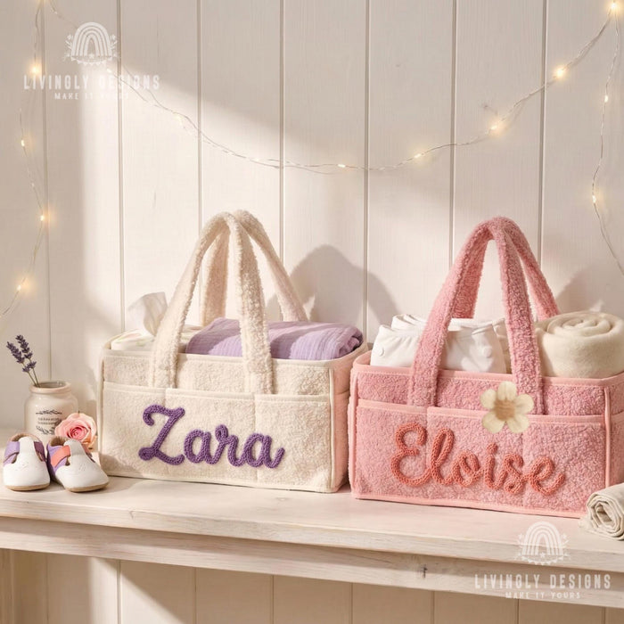 Custom Name Diaper Tote Bag with Handles