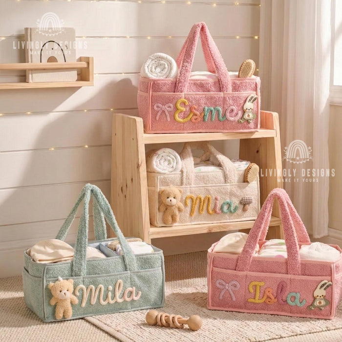 Custom Name Diaper Tote Bag with Handles