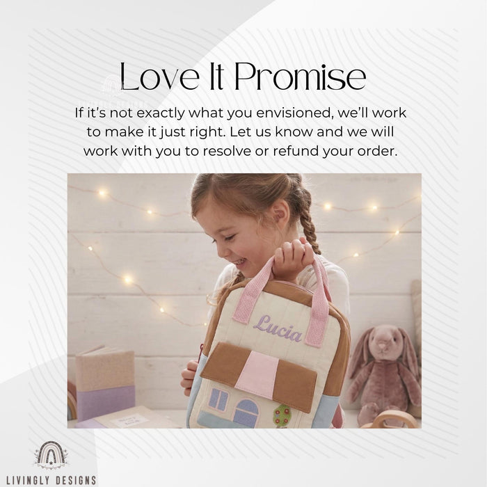 Personalized Preschool Backpack with House Design