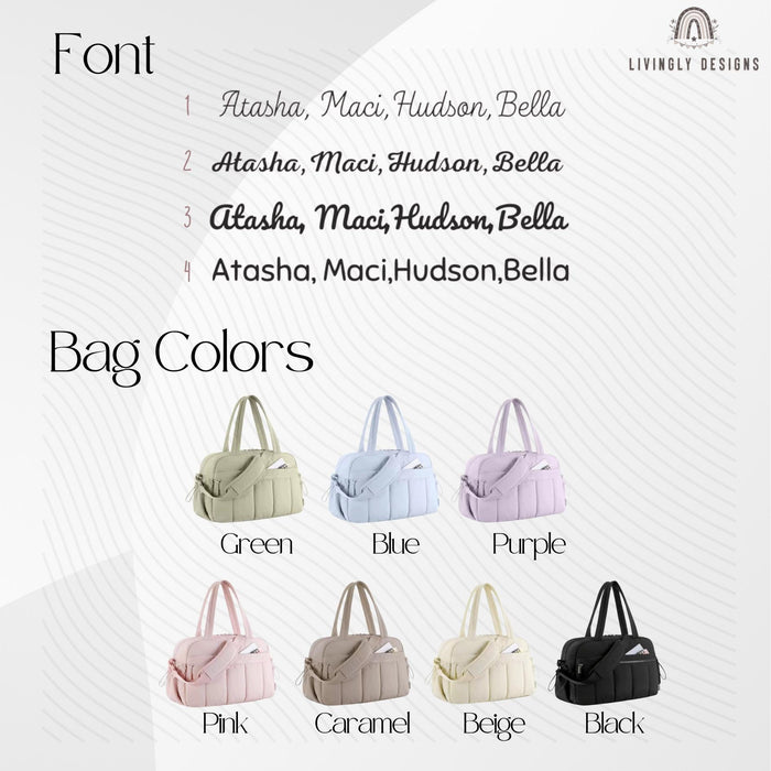 Custom Name Overnight or Gym Lightweight Duffle Bag