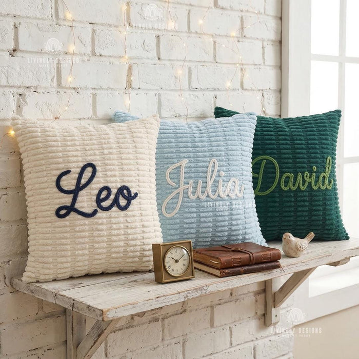 Custom Name Corduroy Pillow Cover Home Decor