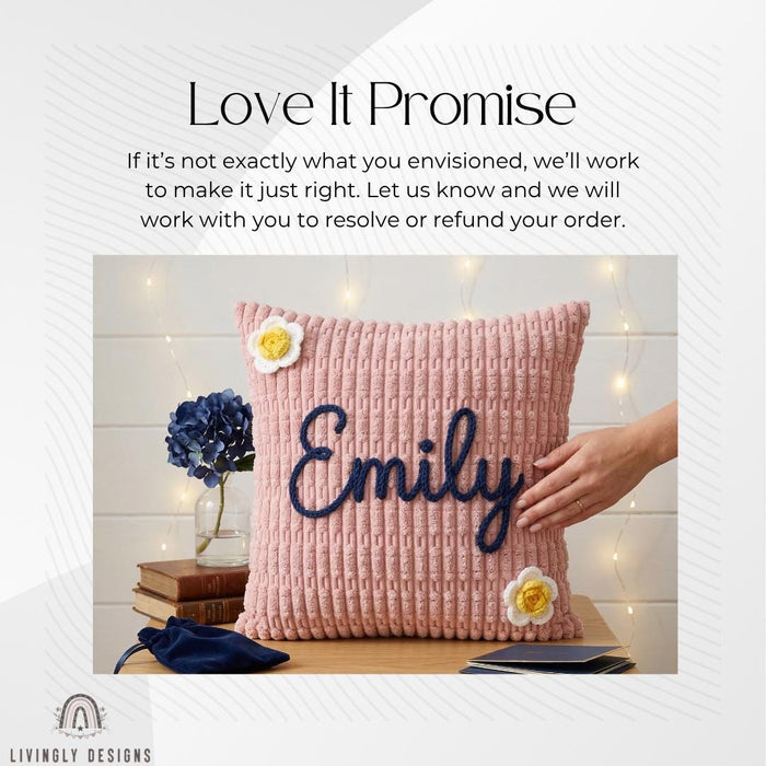 Custom Name Corduroy Pillow Cover Home Decor