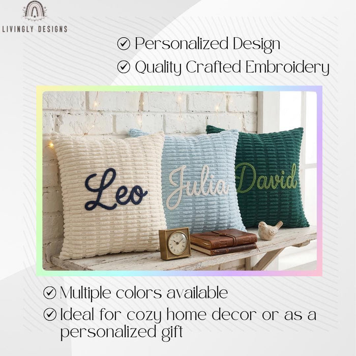 Custom Name Corduroy Pillow Cover Home Decor