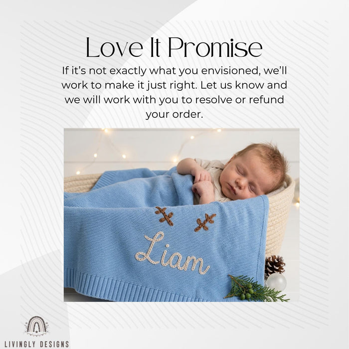 Personalized Antler Baby Blanket: Christmas Name Keepsake Gift