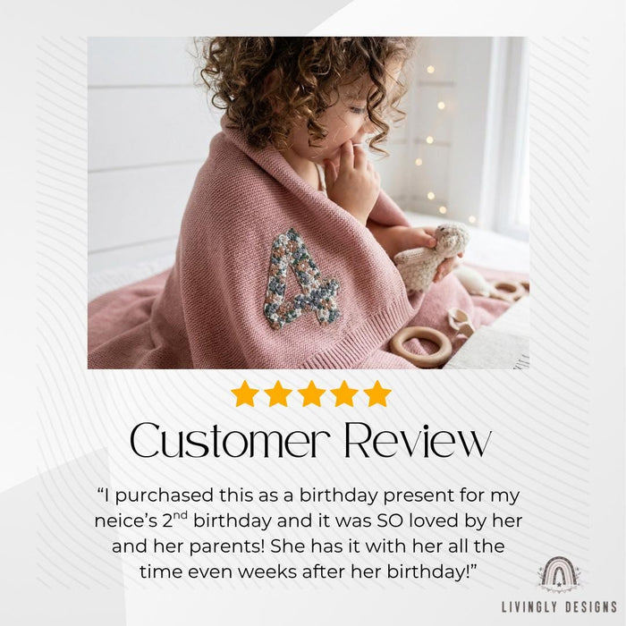 Personalized Baby Milestone Blanket with Floral Number